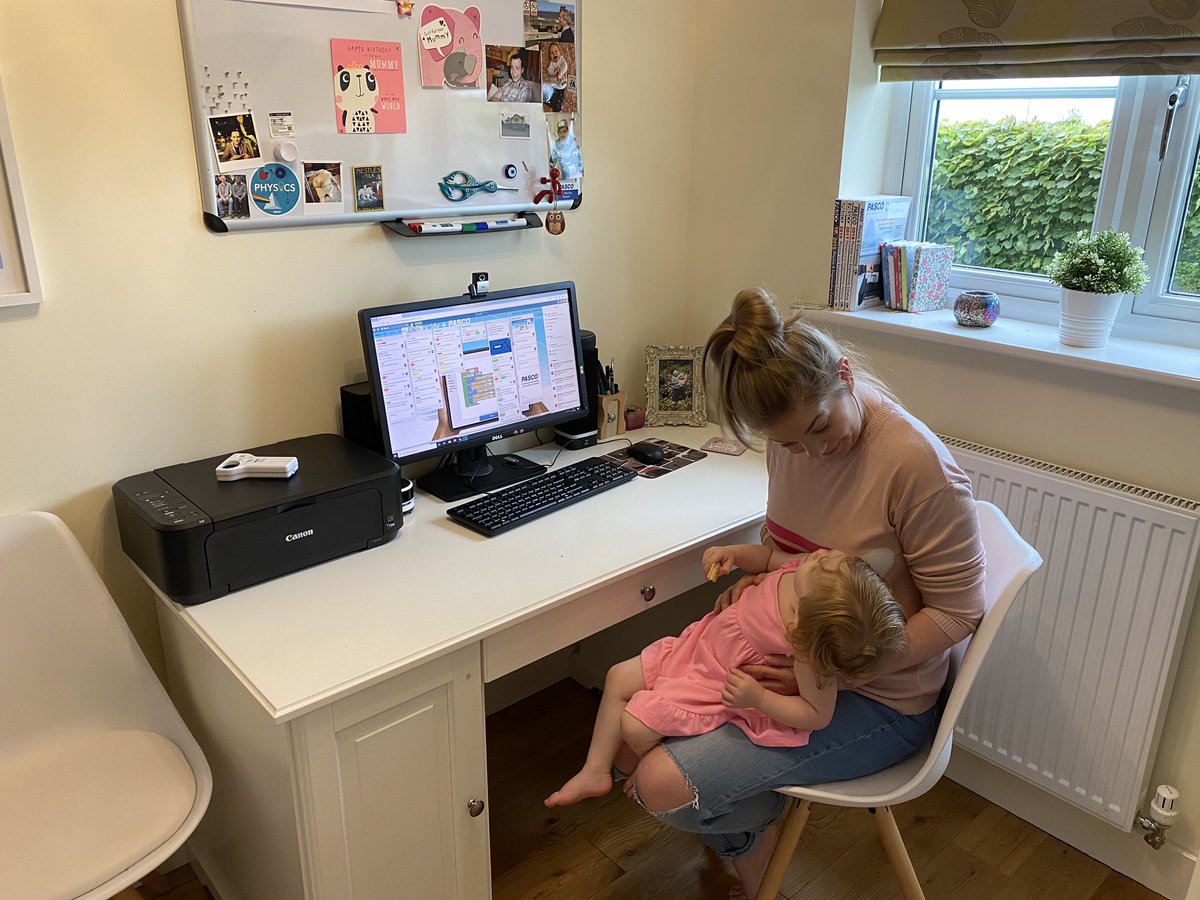 DrNicSwann's tweet photo. Of all the weeks in #lockdown #remoteworking, this week has been particularly tough with this little tyrant. I take my 🎩 off to all who are working and parenting at the same time 🙌💪 happy bank holiday weekend #myremote https://t.co/1MsFsh8uJq