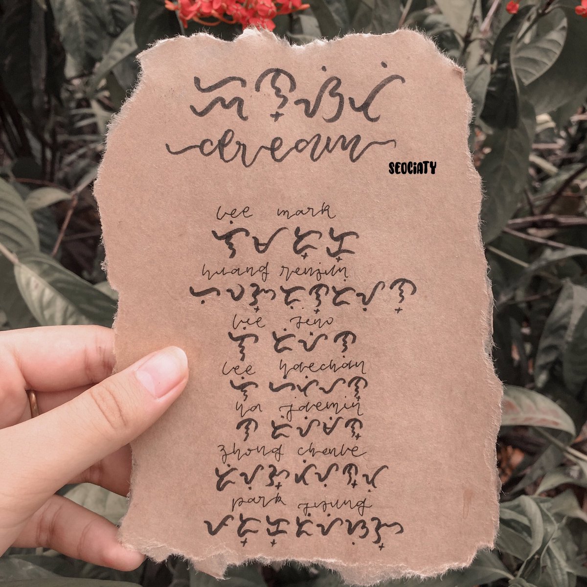 suhthangs's tweet photo. nct dream names written in baybayin, the philippines’ old language writing system. https://t.co/9svjC7gAR7