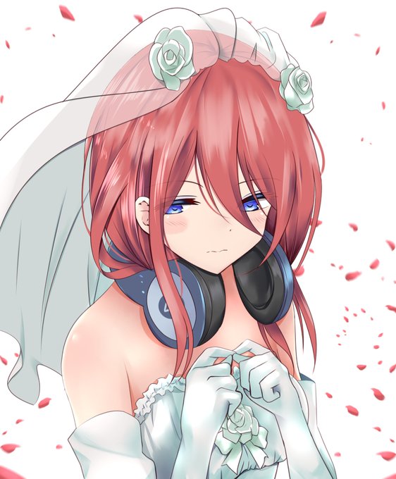 煩腐来さんがTwitterに投稿した中野三玖(五等分の花嫁)のイラスト。