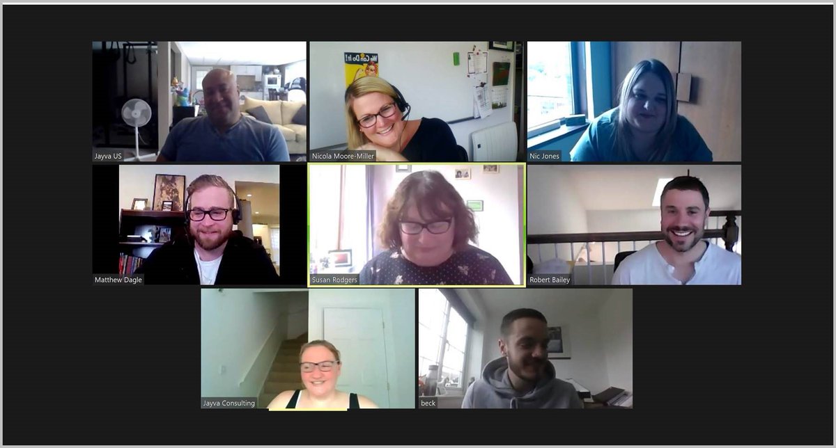 JayvaGlobal's tweet photo. We had that #FridayFeeling @JayvaLtd @JayvaUS .... best day of the week as we get to have our #Teammeeting #TogetherApart.  Missing some very special teammates, our hero Steve, Josie, Alison and Kim this week.  #HappLongWeekend #UKBankHoliday #USMemorialDay https://t.co/LBDp1PcdRR