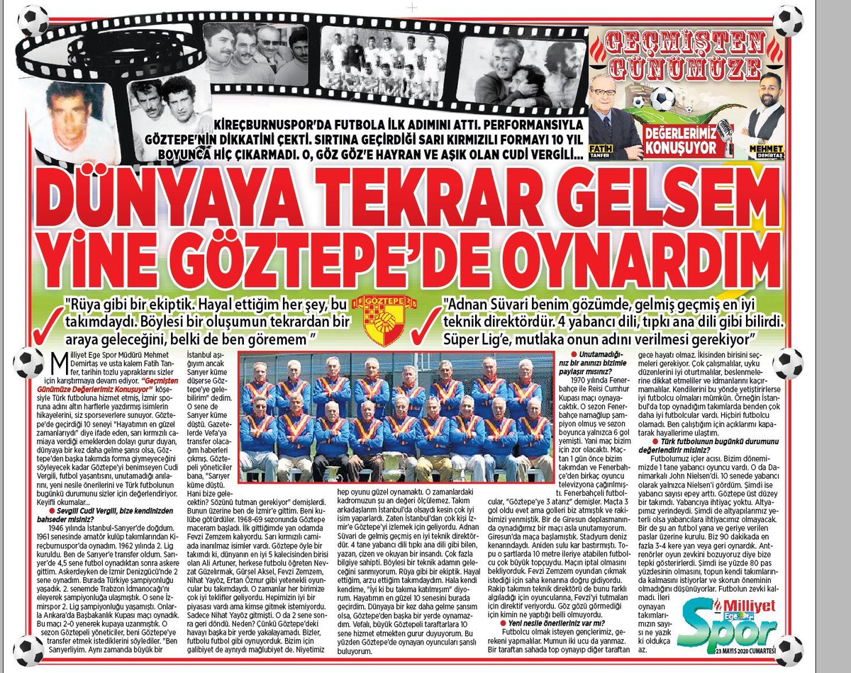 ayberkgokbak's tweet photo. #Milliyet #MilliyetEge #MilliyetEgeSpor #Göztepe #Dünyaya #Tekrar #Gelsem #Göztepede #Oynardım
@GozGozTv @Goztepe @goztepegoygoy @izvak35 @mehmetdmrts83 @fatihtanfer @wwwgoztepetvcom @OfficialGazete @milliyet @izmirtribunleri @izmirgibiyiz https://t.co/1rNhzbHp1A
