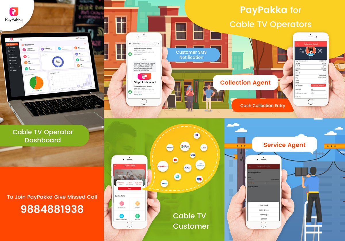 PakkaPay's tweet image. Manage your Cable TV Business easily with PayPakka. Call 9884881938 and go live in 2 Business Days
#cable #TV #LCO #MSO #payment #Online #Bill #Collection