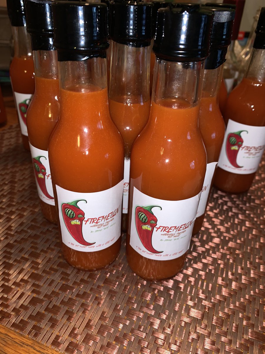 BigBellyButta's tweet photo. $7 a bottle or 2 for $12 , it’s watermelon infused hot sauce #Firemelon made by me , shipping is $8 flat rate anywhere in the us or local pick in MPLS https://t.co/SeaesCy70B