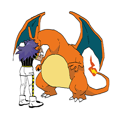 リザードン ,ダンデ(ポケモン) 「God bless youもArceus  bless youとかになるのかな。」|小渕のイラスト
