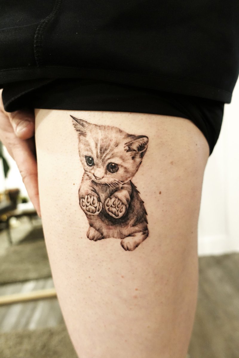 TattooYuni's tweet photo. kitten
.
.
.
@yuni_tattoo 
#아기고양이 #kitten #고양이타투 #babycat #블랙엔그레이 #blackandgrey #감성타투 #동물타투 #tattoo #tattooist #서울타투 #강남타투 #seoul #cat #chat #gangnam #cute #lovely https://t.co/ACVrCe84LR