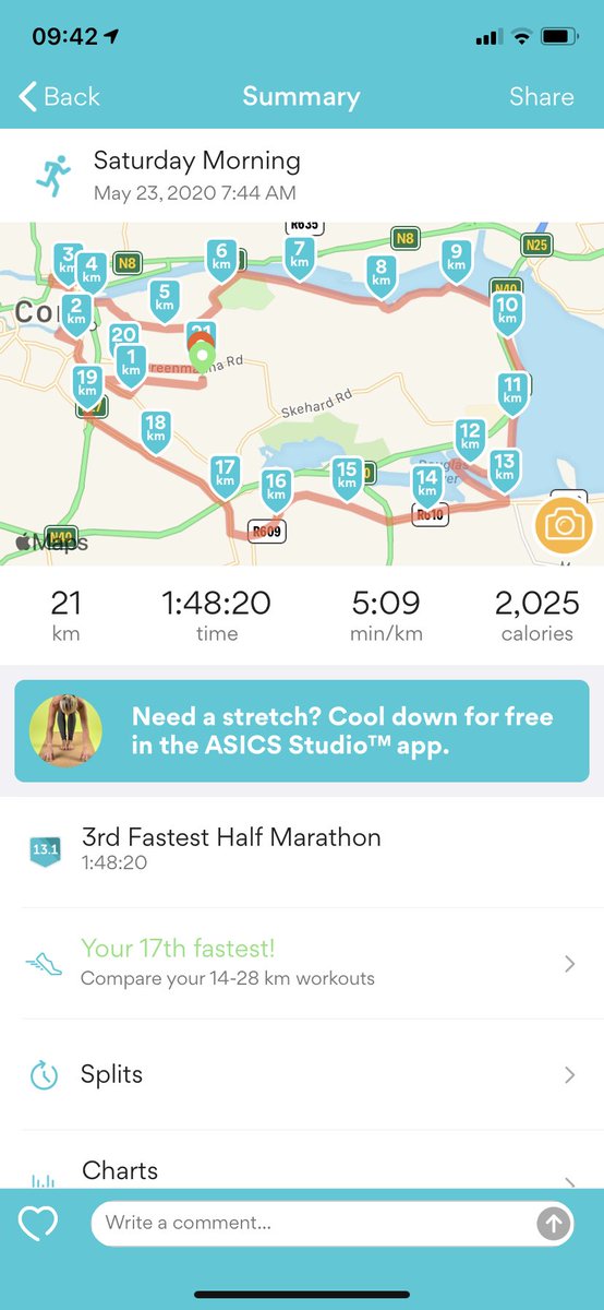 RobOfTheGreen's tweet photo. Painful. But worth it. Now, a rest! And coffee. #rundone #halfmarathon #nevereasyalwaysworthit #exercisetherite #saturdaymorning #saturdaymotivation #onemoremile #cork #SaturdayVibes #RunningMan ππββοΈπβοΈ https://t.co/xnViE06SvM