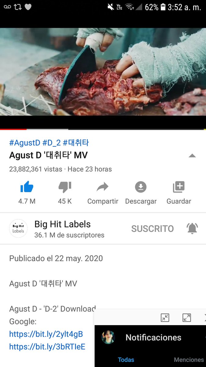 posteho's tweet photo. Gente ya casi llegamos a 24m solo nos falta poco , tenemos que ponernos las pilas recuerden KARMA IS ARMY @BTS_twt #AGUSTDCULT #Agust2OUTNOW https://t.co/h3JOp2HMo1
