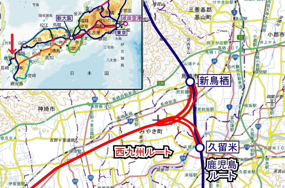 鉄道小ネタ 北陸 の人 Twitterissa 新幹線の 鳥栖ジャンクション構想 色々と問題になっている 九州新幹線 西ルート ですが かつてはフル規格のy型ジャンクションとして構想されました そしてその袂に駅間が近すぎる 5 7km 新鳥栖駅 と 久留米駅 が位置し 鉄道小ネタ 北陸 の人 Twitterissa 新幹線の 鳥栖ジャンクション構想 色々と問題になっている 九州新幹線 西ルート ですが かつてはフル規格のy型ジャンクションとして構想されました そしてその袂に駅間が近すぎる 5 7km 新鳥栖駅 と 久留米駅 が位置し