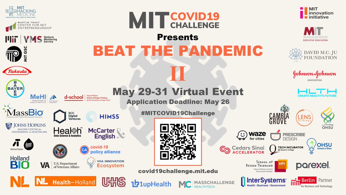 Please retweet. THREE days to apply for hacking or mentoring in the <a href="/MIT/">Massachusetts Institute of Technology (MIT)</a> #MITCOVID19Challenge #Hackathon. Join thousands of #biology #chemistry #DataScience #medicine experts and discover what YOU can do against #COVIDー19 at covid19challenge.mit.edu