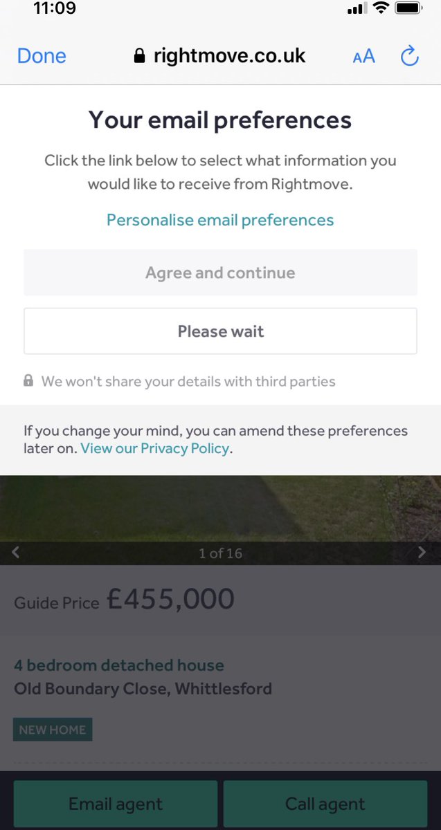 CXbeyondmetrics's tweet photo. @rightmove since you introduced this popup after clicking on your email, it’s ruined the CX. It hangs - whatever option - why does the user need to click this if you want a quick view. Only option is to go out and search via web. Irritating. https://t.co/xBFcBCneN6