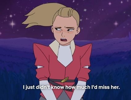 (2/7)She-Ra's magic taking a physical form to communicate with its current embodiment, Adora - vaguely reflecting Adora's new future She-Ra form that she had not yet consciously come up with?She-Ra is a part of Adora's identity and she feels a little lost without her.