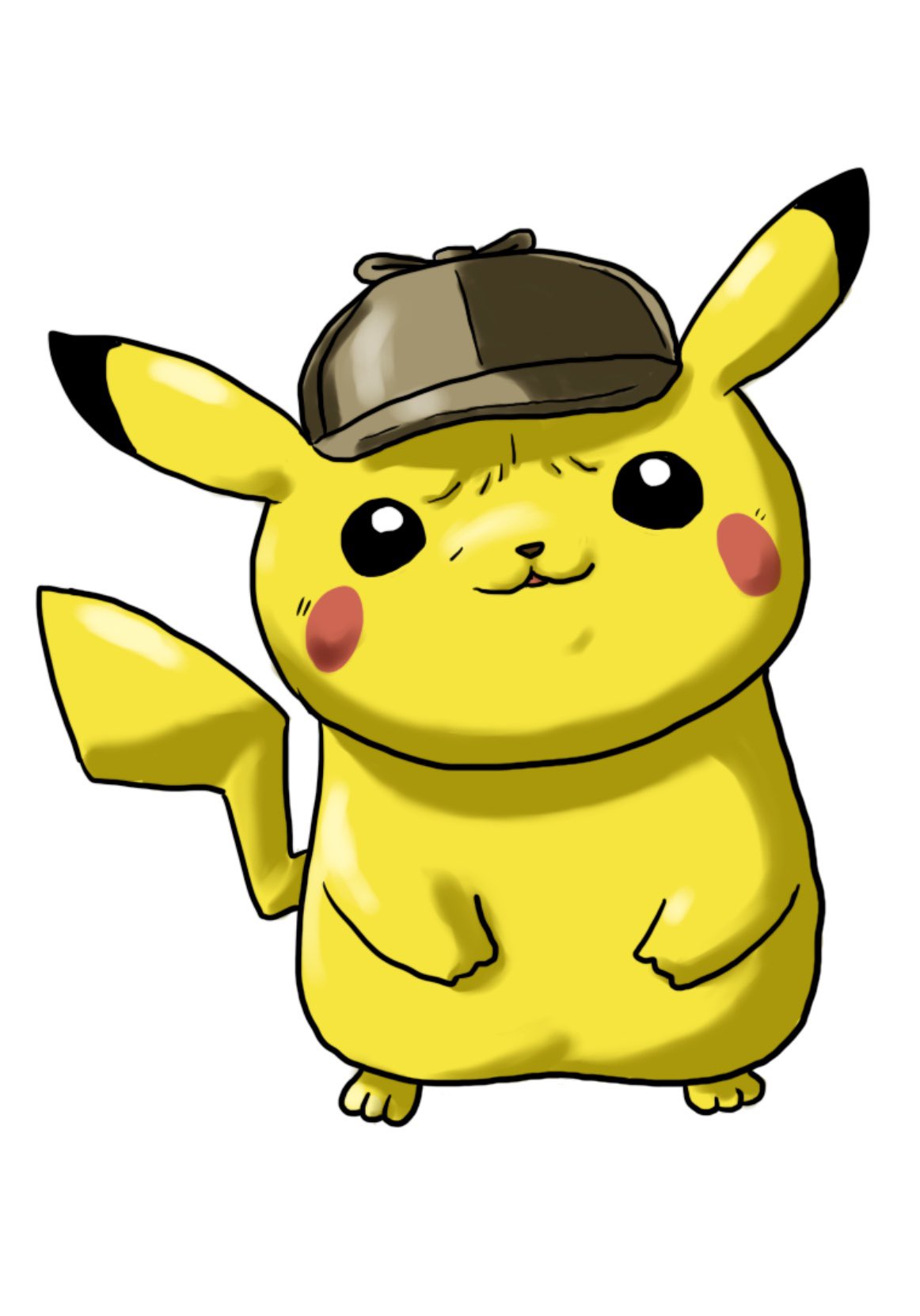 ふじ ブリーフおじさん 名探偵ピカチュウ しわチュウ ﾟ ﾟ ﾉ しわチュウ ピカチュウ ポケモン イラスト イラストレーター アート アーティスト デザイン デザイナー ふじ Pikachu Pokemon Art Artist Illustration Illustrator