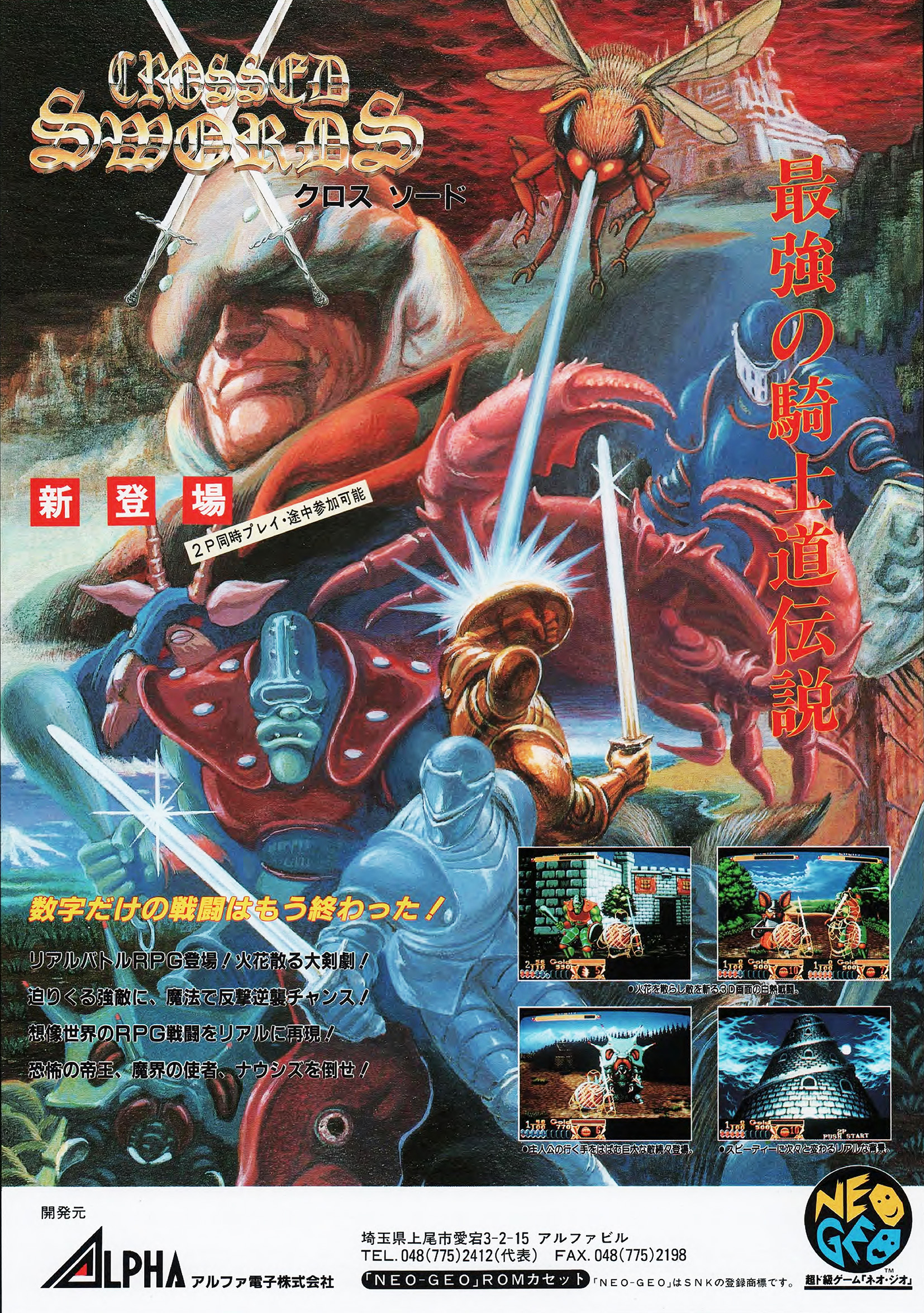 Crossed Swords for the Neo Geo from SNK (1990) 