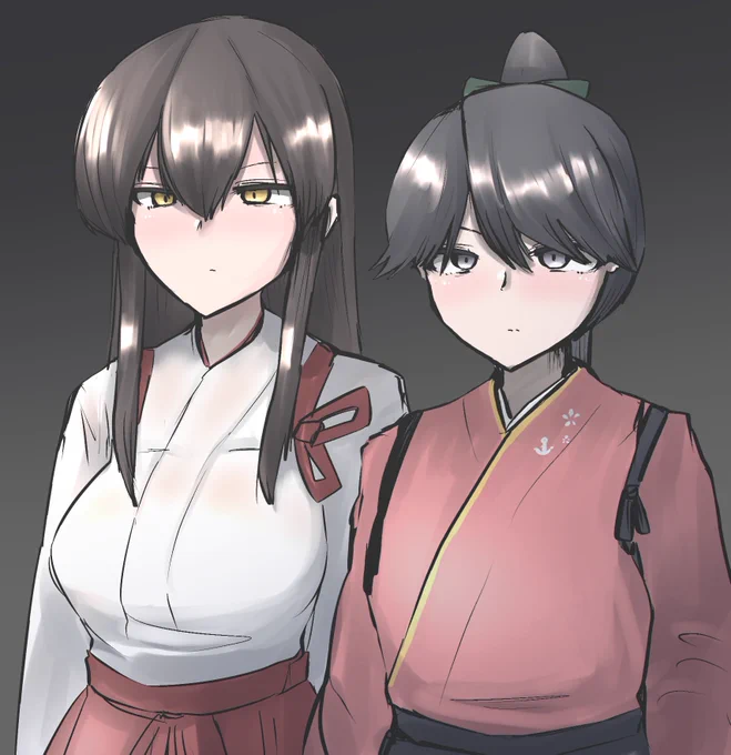 鳳翔さんと赤城さん(ケッコンしてる)
#艦これ 