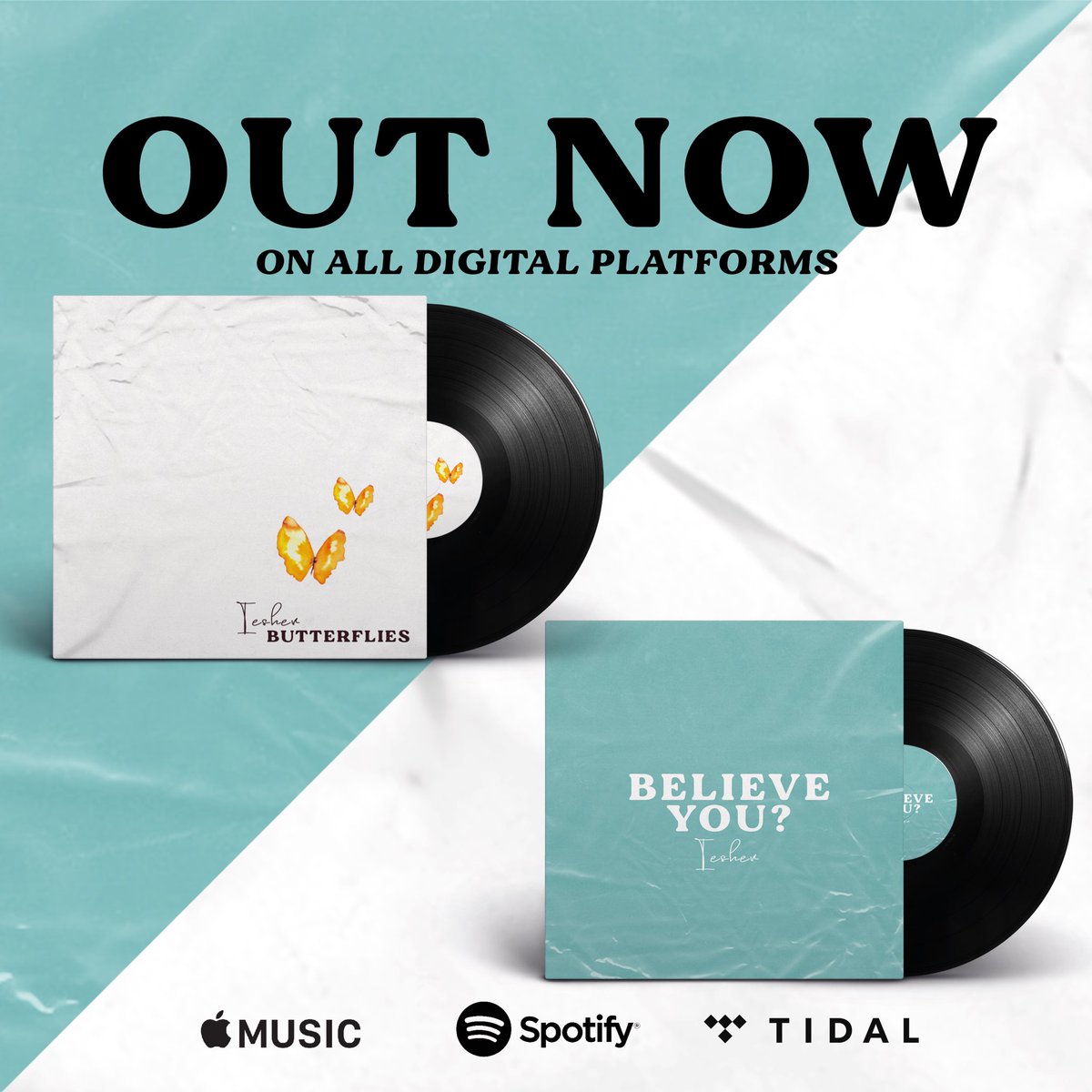 SilverMusicEnt's tweet photo. ‘Butterflies’ &amp; ‘Believe You?’ the new singles from @iesher OUT NOW. 🦋✨ https://t.co/9f4HMLU345