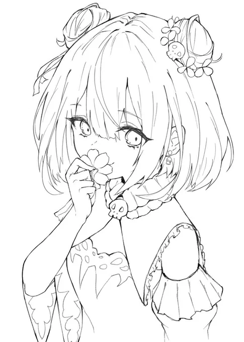 昔は線画描くの嫌いすぎて厚塗りしかしてなかったけど最近は線画描くのが楽しすぎる! 