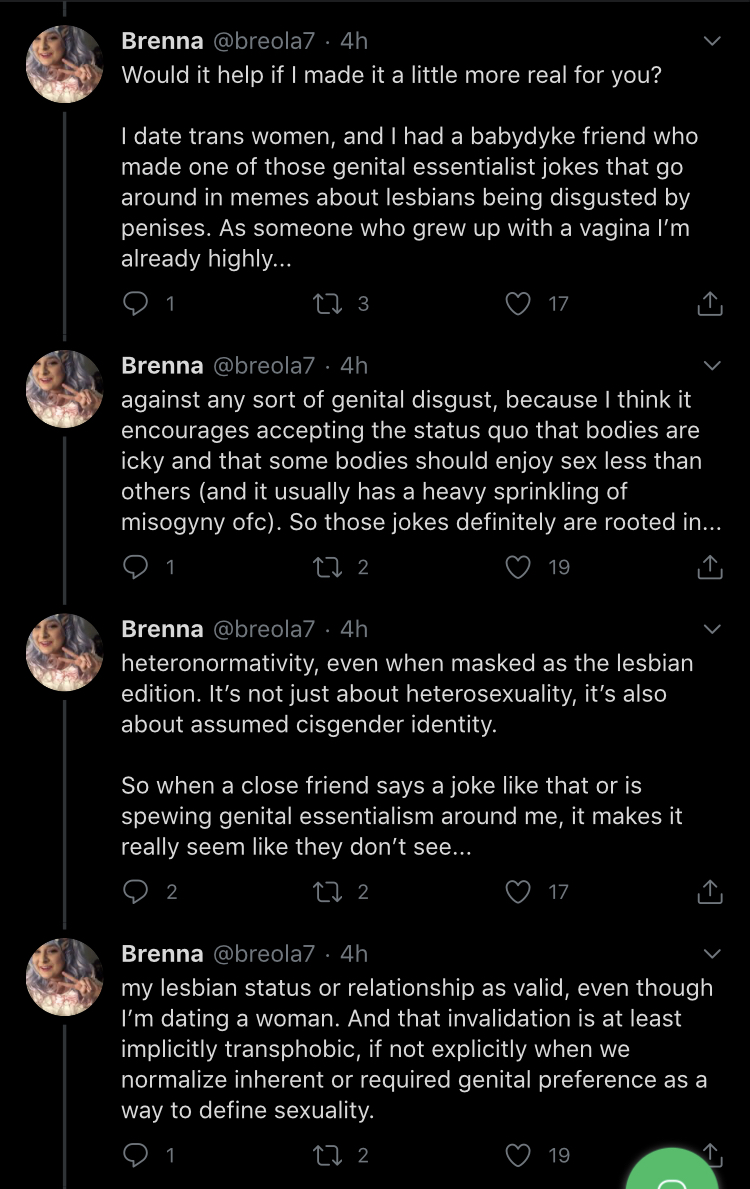 Riley J, Genital Preferences are Transphobic, Dennis. https://www.youtube.com/watch?time_continue=1&v=k5GYlZKfBmI&feature=emb_logo
