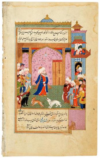 Dogs in a Market Listen to  #Rumi, Who Praises their Understanding and AttentionWhile dogs were generally not highly esteemed, Rūmī praises their understanding and attention, calling them "relatives of the dog of the Seven Sleepers" and reciting a distich about love and paradise