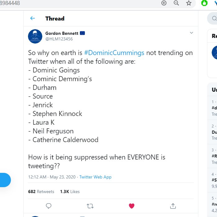 5/ One of the most retweeted "anti-Kinnock" tweets was by  @rodbishop15 . However, one of the second most retweeted tweets was a "why isn't Cummings trending but Kinnock trending tweet" by  @HLM123456 - ironically perhaps, contributing to Kinnock trending