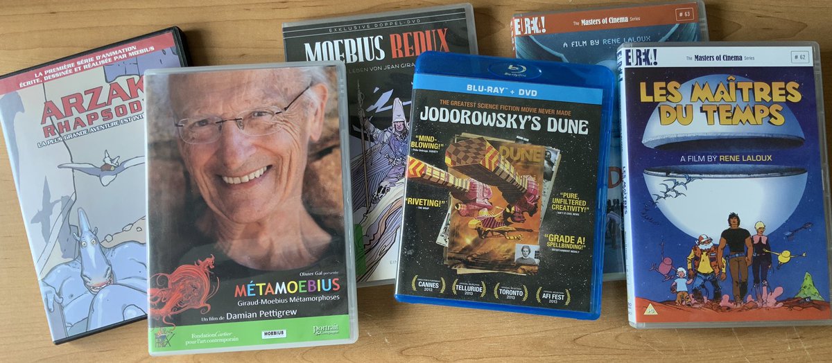 Tidying up my work space that seems to be in a permanent state of mess during the lockdown.Dug out these DVD/blu rays featuring the work of Jean Giraud Moebius so I thought that I would share.Obviously there are other films that have his fingerprints on them.