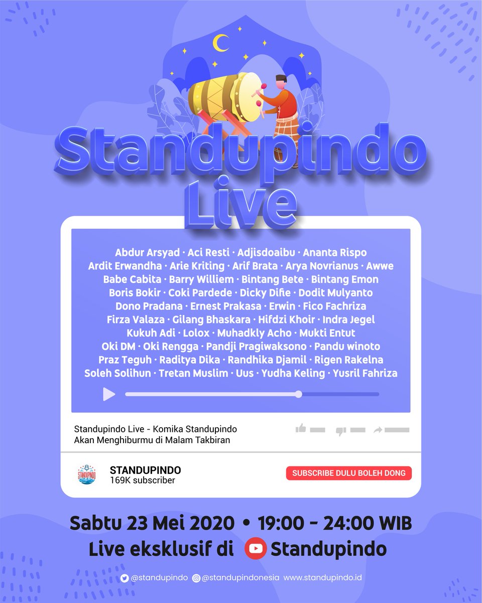 Pasti seru malam takbiran bersama <a href="/Standupindo/">IG: standupindonesia</a>