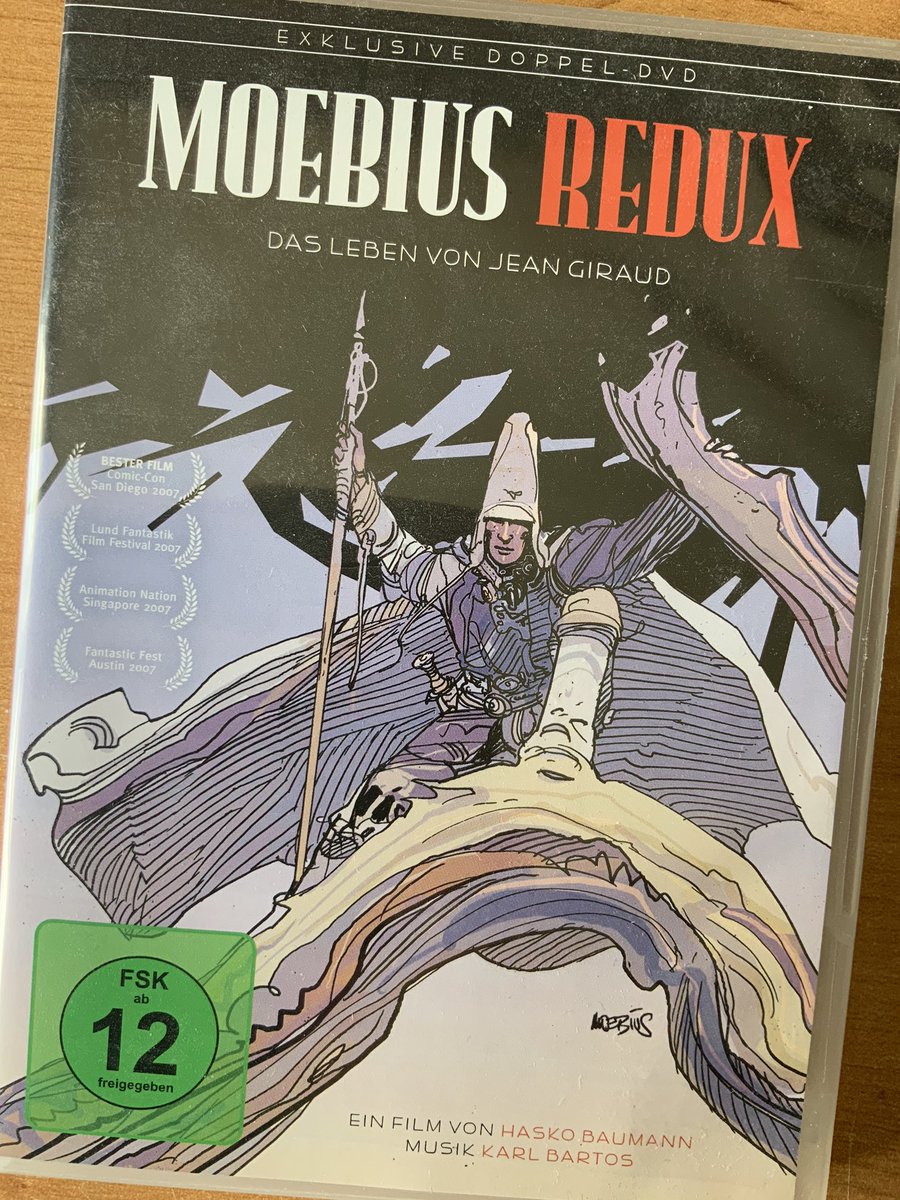 “Moebius Redux” 2007. German TV produced in-depth look at the life and work of Moebius. This two disc set features a ton of extra material and interviews with Moebius and Dan O’Bannon.You can the main documentary film on YouTube but it is a hugely cut down version.