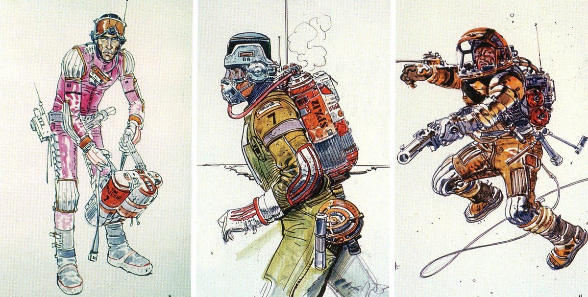 Scott (a huge fan of Moebius and credits him for his interest in sci-fi) would later revisit Moebius abandoned ALIEN concept art for his astronaut suit in “The Martian.”