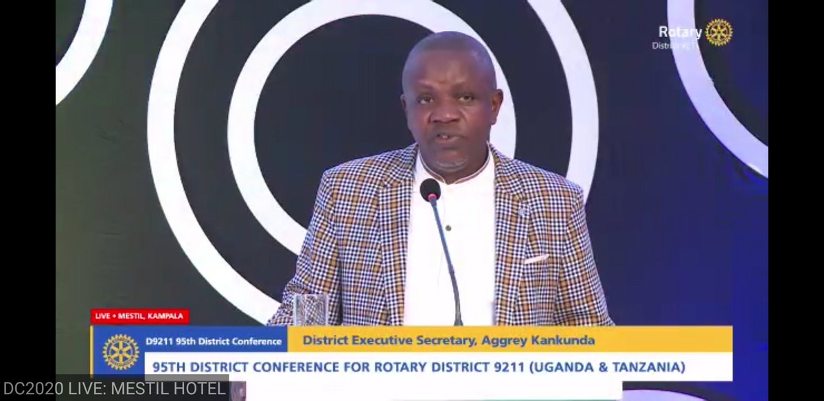 RCKla7Hills's tweet photo. District Executive Secretary @aggkank Aggrey Kankunda delivers the District 9211 Resolutions from the Assembly.
#DCA95
#RotaryDC2020
#RotaryConnect https://t.co/tkwk4fggmj