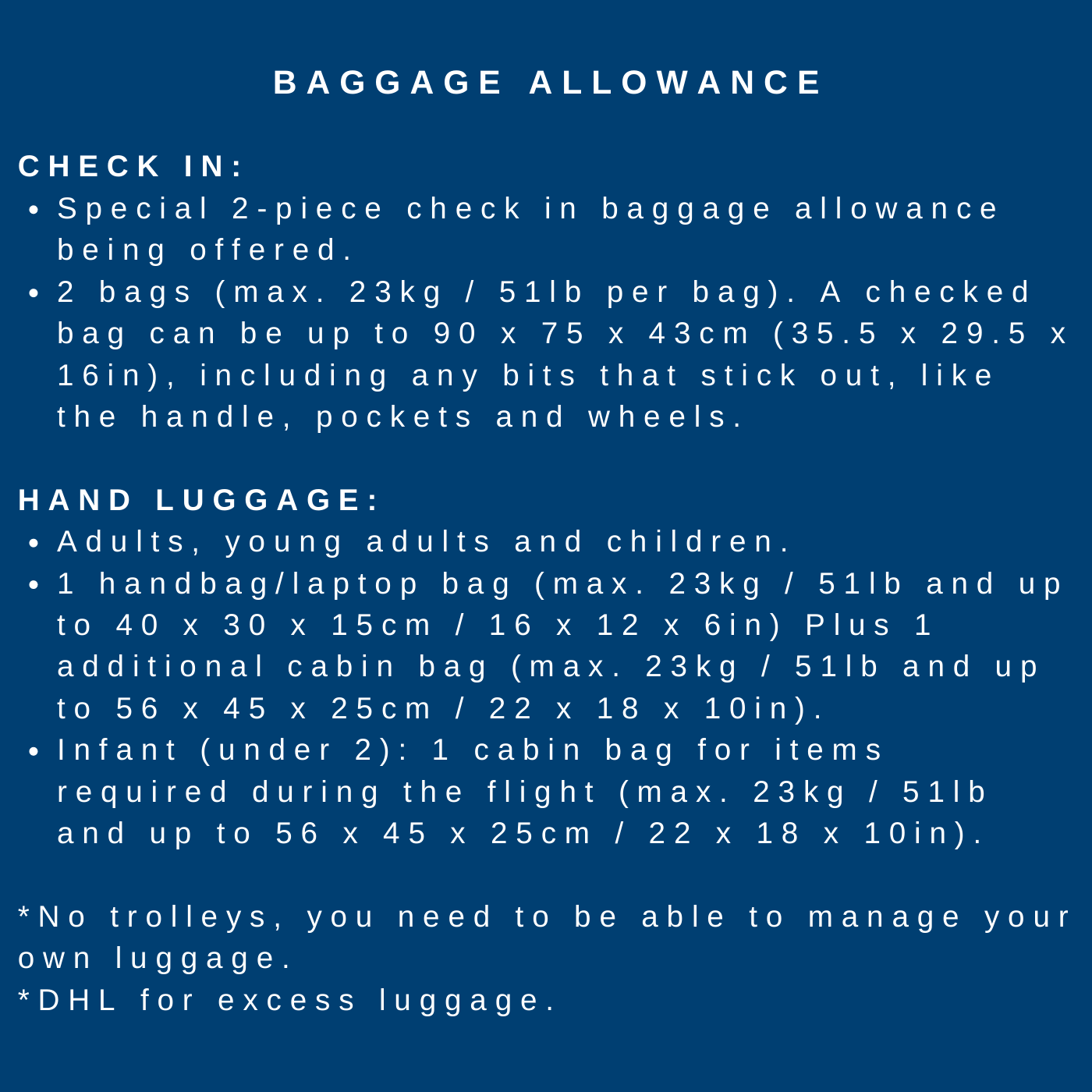 dhl excess baggage
