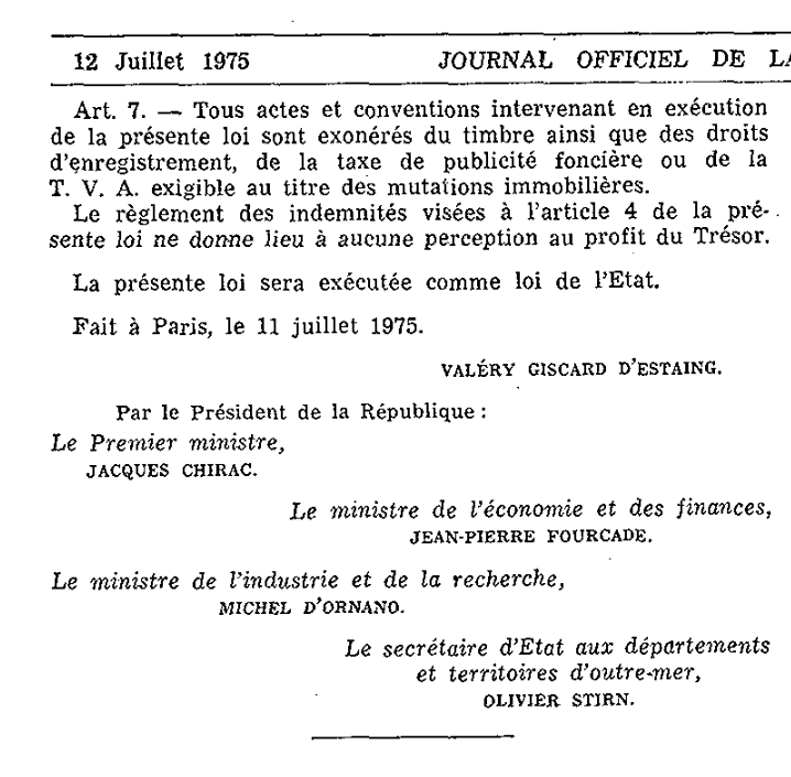 Le Sénat examine le texte le 17 juin 1975 et une deuxième lecture à l'Assemblée Nationale le 27 juin. Assez peu de débats sur un texte qui semble faire consensus. Le texte est voté à l'unanimité13/17