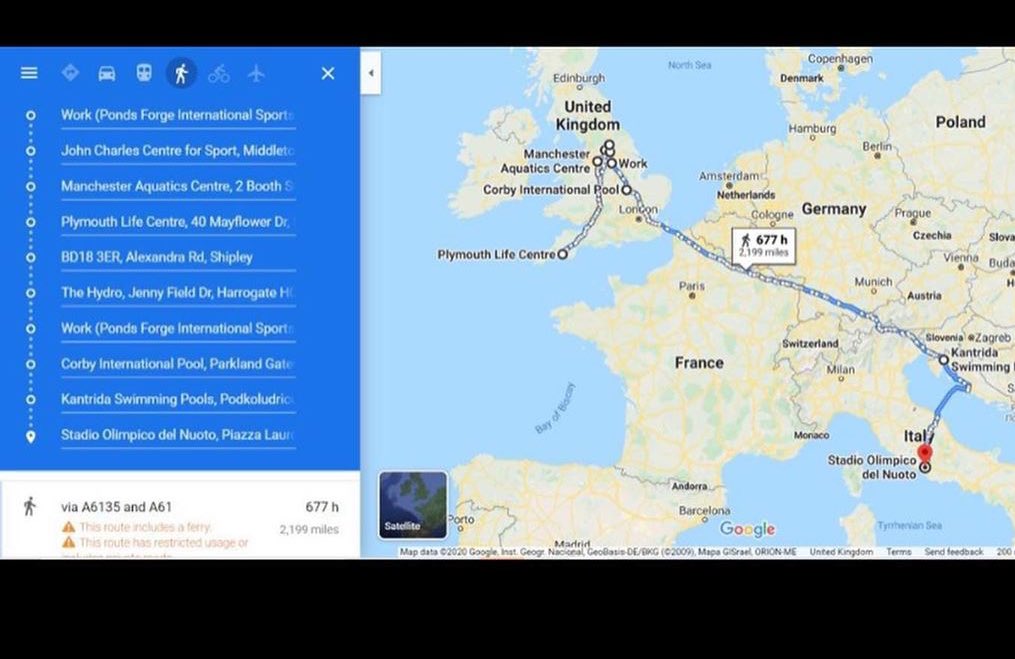 SheffieldDiving's tweet photo. โก๏ธ DIVE THE DISTANCE ๐ญ๐ท ๐ฎ๐น CROWDFUNDING CHALLENGE
We are heading to Rome! From today to the 31st May, we will WALK, RUN or CYCLE the distance of the pools, in order, that we would have visited to complete our event season in Rome in July - thatโs 2199 miles! ๐ถ๐พโโ๏ธ๐๐ปโโ๏ธ๐ดโโ๏ธ #2199 #cosdc https://t.co/35xhSBauzO