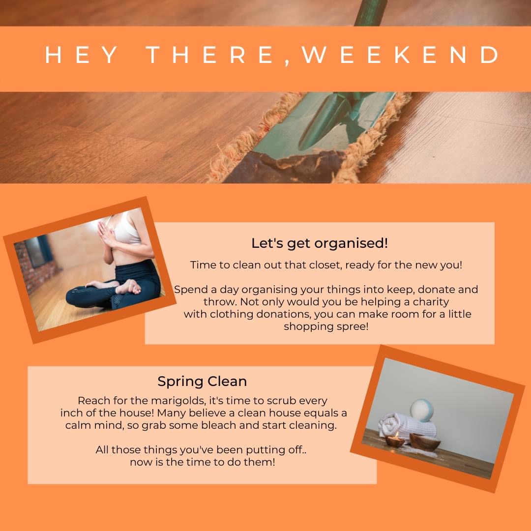 We’re back with our weekly #weekend activity suggestions! This week we’ve got organisation and cleaning on the radar!