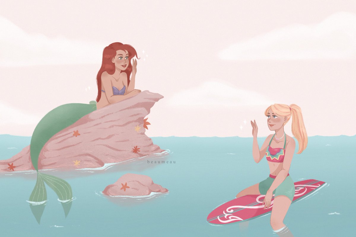 jollibeaaa's tweet photo. 。・゚゚・ the queen of the waves meets a princess of the sea 🧜♀️✨ ・゚゚・。
#art #artph #mermay #thelittlemermaid #barbie #fanart https://t.co/agoZyz4uVE