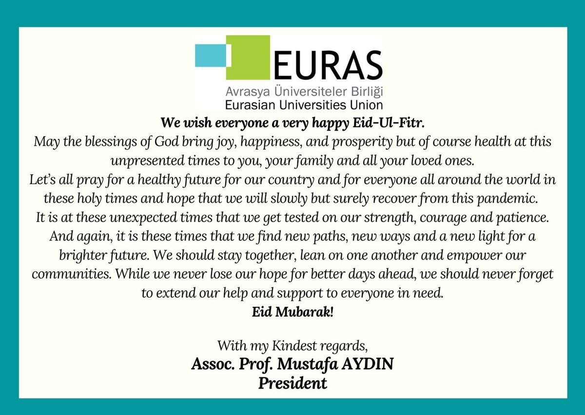 EURAS wishes a very happy Eid al-Fitr!
#EidMubarak #EURAS #EURIE