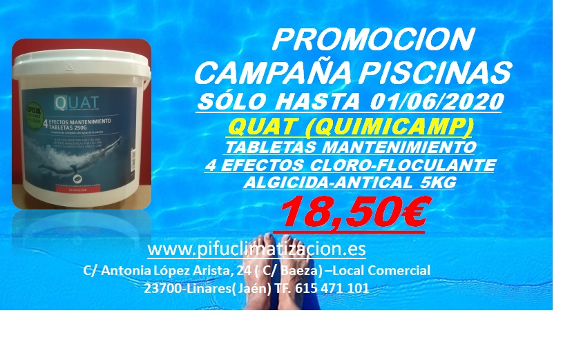 ¿DE VERDAD VAS A ECHAR CUALQUIER COSA EN TU PISCINA?
En #pifuclimatizacion te ofrecemos los #mejoresproductosparatupiscina, con precios de oferta hasta el 01/06/2020, contacta en nuestra pagina ow.ly/xBZ450zOql2 #LinaresNosPonemosEn Marcha
