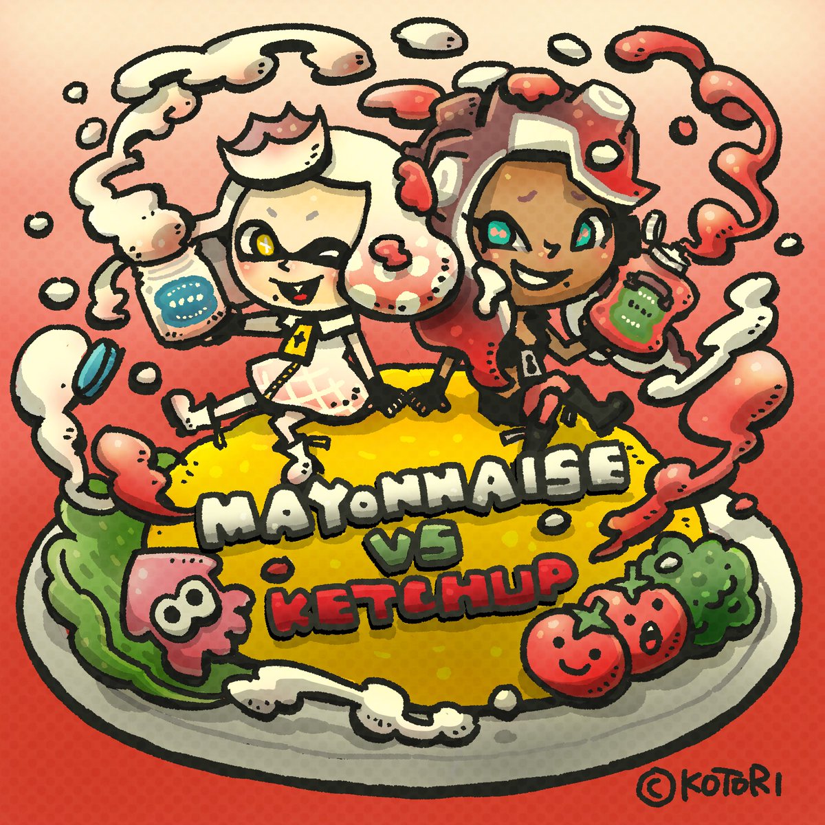 イラストレーター ことり スプラフェス 今日の夜あたり参戦したい ᔦꙭᔨ Oo どっちにしようかな Splatoon2