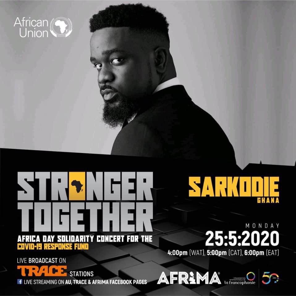 Monday || #MayDay2020 || 3pm || #StrongerTogether || @AFRIMAWARDS || Africa Day Solidarity Concert For The Covid-19 Response Fund || @sarkodie 🐐🐐