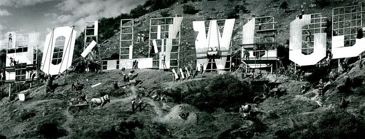 Billboards were always used to promote real estate developments, but Hollywoodland's sign was designed to outshine all of them.The letters were constructed out of chicken wire, telephone poles & sheet metal 50 feet high & 30 feet wide in July 1923. #Hollywood  #LosAngeles