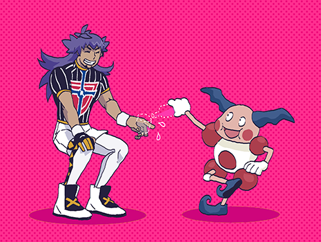 ダンデ(ポケモン) 「どうぞ いっぱい。
どうも どうも おっとっと。 」|小渕のイラスト