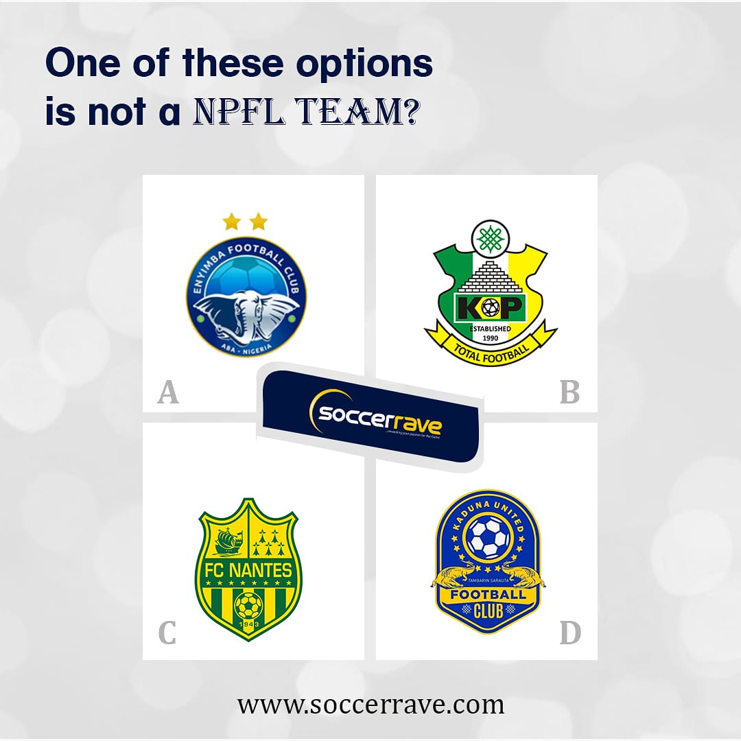 Is it A,B,C or D

#soccerrave #staysafe #stayhealthy #footballquiz #football #quiz #nigeria #nigerialeague #nigeriafootballfederation #nigeriafootballleague #nigeriafootballteam #Ramadan #dojacatisoverparty #PIAPlaneCrash #zoomjakol #staysafe @okiTwiTs