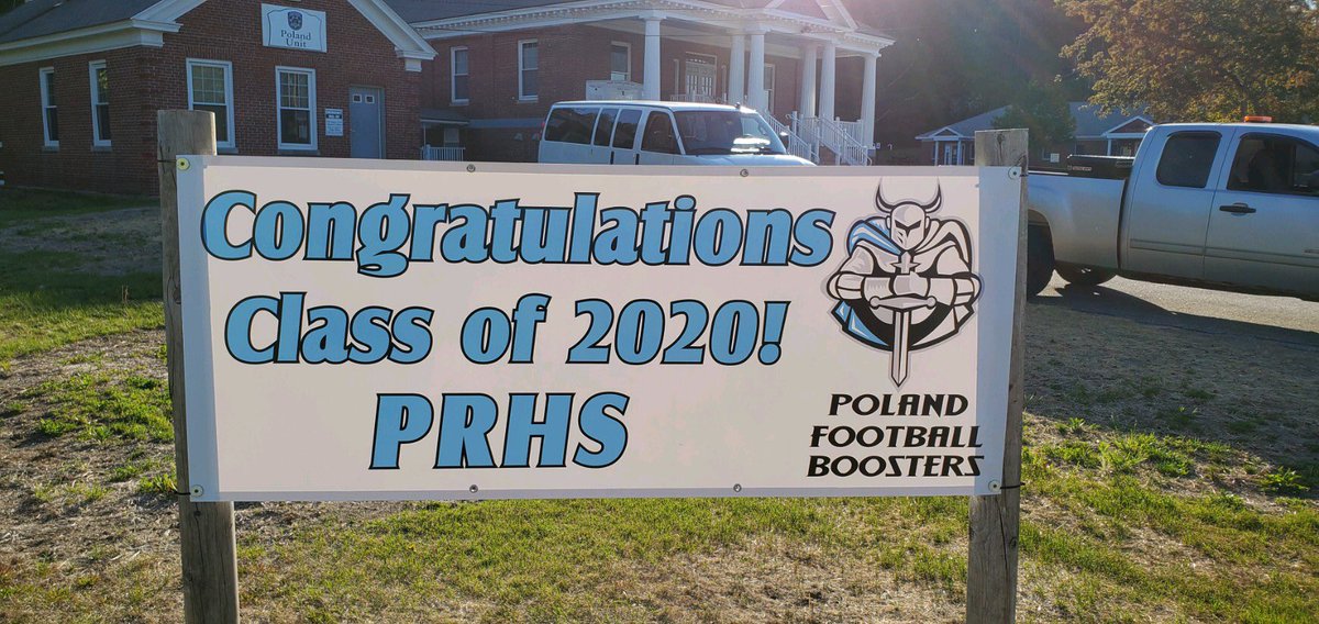 BoostersPoland's tweet photo. We wanted to let the #2020seniors know we are thinking of them, so look for these around the tri-Town area
 #NextLevel #ClassOf2020 
 #PFB https://t.co/pbZJKftR8Y
