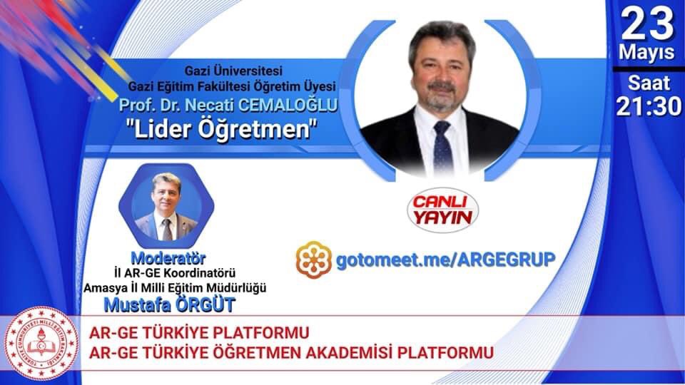 Prof. Dr. Necati CEMALOĞLU hocamız ile bu anlamlı günde:
🎬Konu:Lider Öğretmen 
🔗gotomeet.me/ARGEGRUP
👥 İlgi Duyanların İlgisine. Bekleriz😊
👉MEB AR-GE TÜRKİYE ÖĞRETMEN AKADEMİLERİ👈
<a href="/meb_argeturkiye/">MEB AR-GE TÜRKİYE 🇹🇷</a> <a href="/Necati1965/">Prof. Dr. Necati CEMALOĞLU</a>