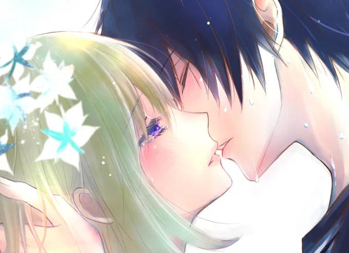描き下ろす時間ないので既存カラーで
チッスはまだ練習中の人達です(作者もだが…)

#キスの日 