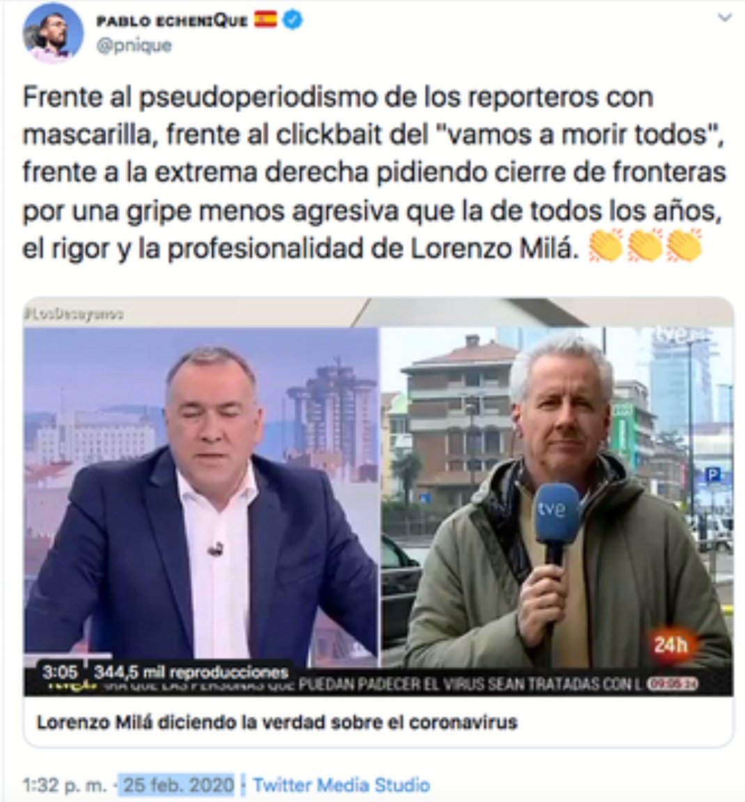 NoProbable's tweet photo. @pnique La manifestación bien.

El contagio masivo fue entre el el 20 de febrero y el 14 de marzo.

Han muerto entre 30 y 50mil personas por ese contagio.

Los culpables os merecéis muchos años de cárcel. https://t.co/xh3MRi23ig