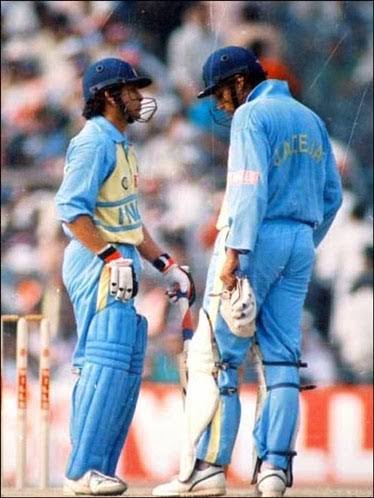 1994: Wills World SeriesTendulkar's last series without helmet while batting.India won the tri-series, Prabhakar/ Mongia were dropped in between the series for playing slow in Kanpur, Dravid's first time selection in Indian team, Kapil announced retirement during the series.