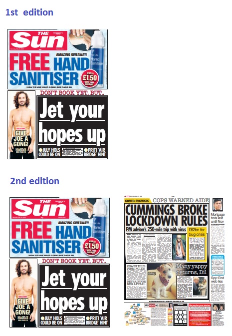 Neither  @theipaper nor  @FT managed to get the story in any edition.And neither  @NewsUK title could find room for it on their fronts, though both put the story inside on later editions. @thesun, like the Mail and Express, stuck with holidays, self-promo and Joe Wicks pinup(5/?)