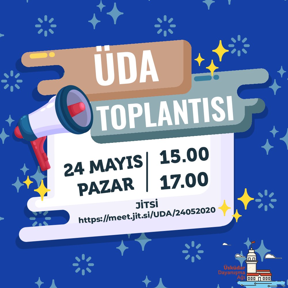 Toplantımız 24 Mayıs Pazar (yarın)15.00-17.00 arasında olacak. Dayanışmayı nasıl büyütürüz, neler yapmalıyız sorularını tartışmaya ve çözümler aramaya devam ediyoruz. Herkesi toplantımıza bekliyoruz.  Jitsi üzerinden yapacağız. 

Toplantı linkimiz: 
meet.jit.si/UDA/24052020