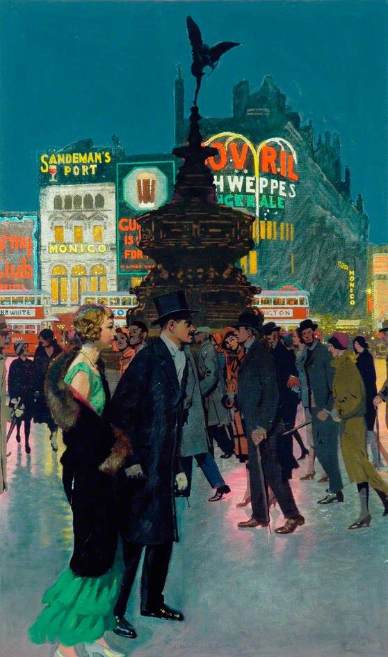 Northern art: 'London (Great Western Railway Poster) 1932..by #CharlesPears (British,1873-1958)..

Born in #Pontefract #Yorkshire..

Official #WarArtist WWI/II and a prolific poster artist for #LondonUnderground 1913-1936..