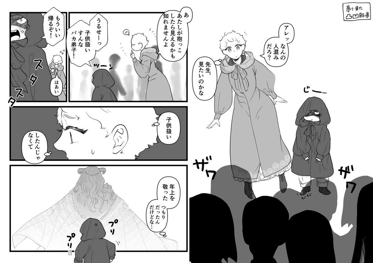お昼寝したとき見た夢に出てきた凸凹師弟です 