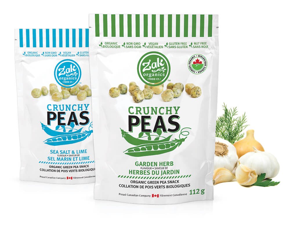 Happy healthy snacking everyone- try these delish organic crunchy peas grown and made in Canada!  #shoplocal zakorganics.com
